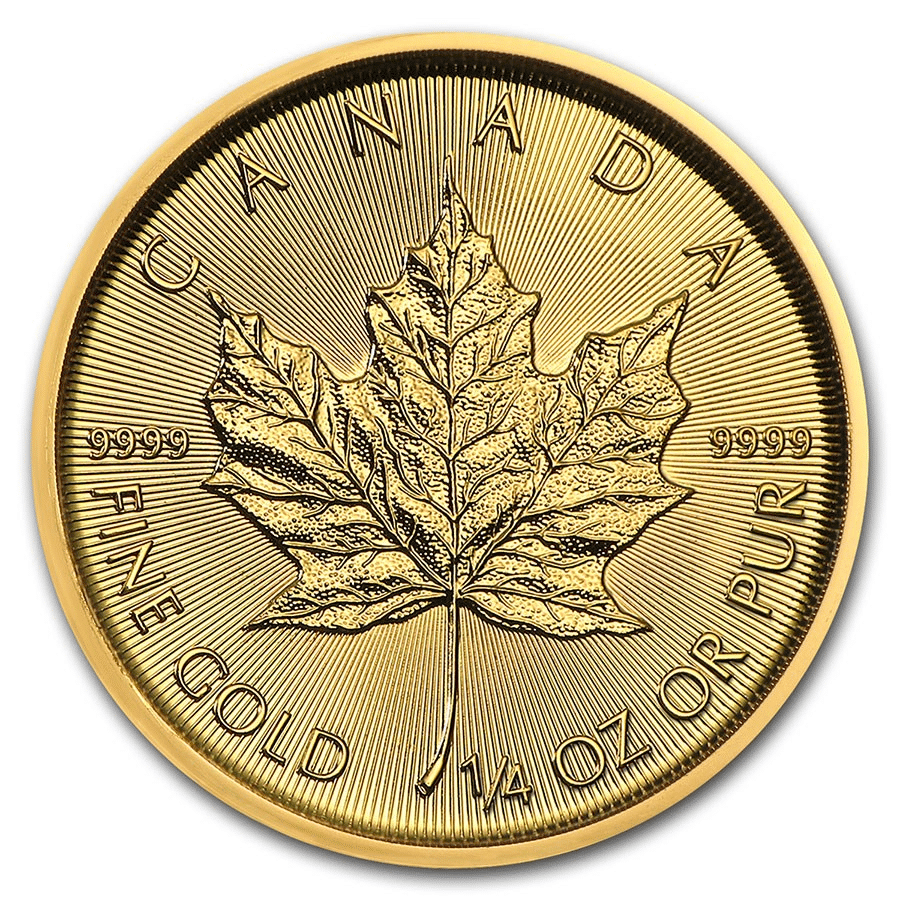 1/4 Oz Gold Coin 2024 Canadian Gold Maple Leaf (BU) | New York Gold Co